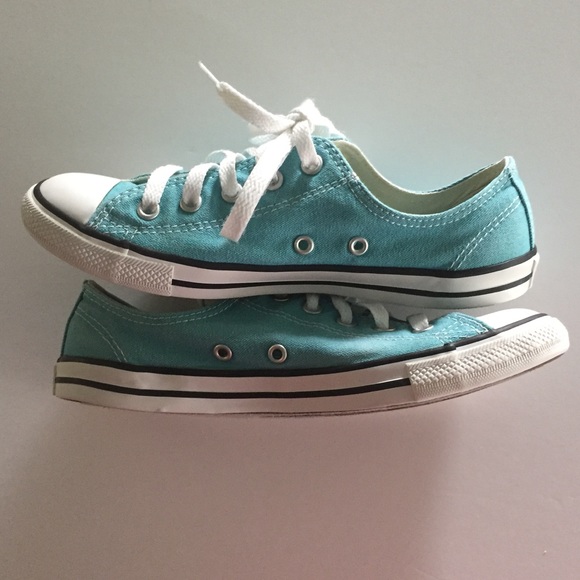 AquaTeal Converse All Star Low Top Canvas Sneakers - Size 6 - Picture 4 of 8